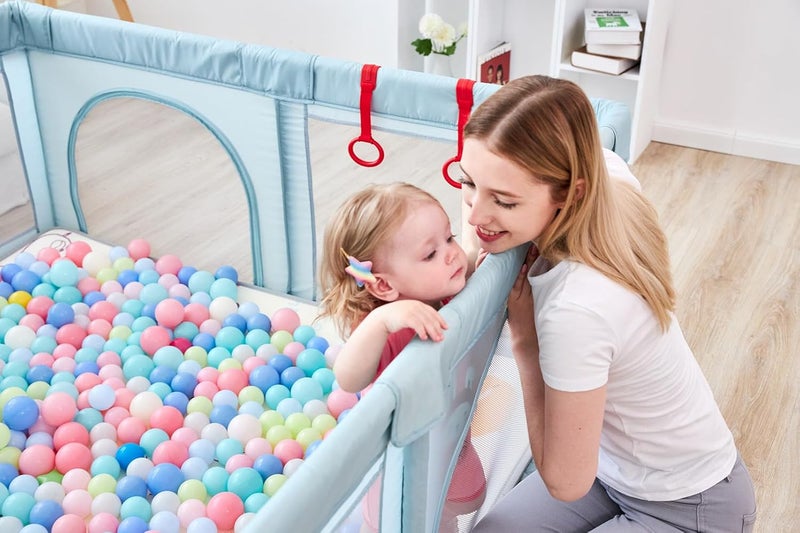 PandaEar 8 PCS Baby Pull Up Rings, Toddler Walking Exercise Stand Up for Playpen & Crib, Infant Cot Hanging Rings for Kids - Image 4